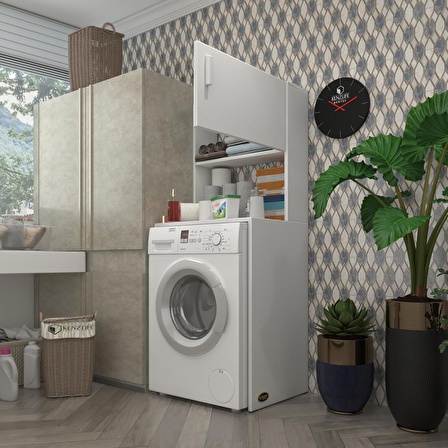 Kenzlife çamaşır makinesi dolabı bohemya byz 160*066*50-20 banyo kapaklı arkalıksız