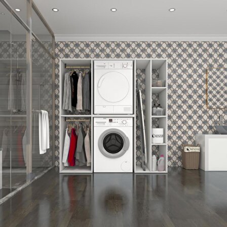 Kenzlife çamaşır-kurutma makinesi dolabı ve giysi dolabı cevheri sağ byz 180*170*60  banyo