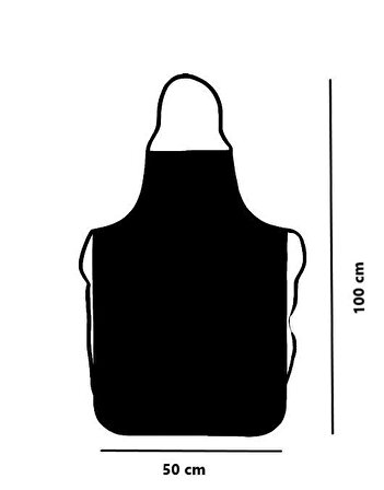 Omniclean Siyah Askılı Mutfak Bulaşık Önlüğü Lamineli 50 x 100 cm 