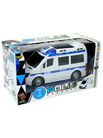 Prestij Oyuncak Kutulu Pilli Işıklı Polis Arabası Mavi