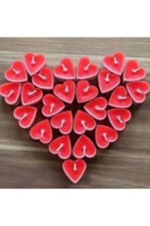  Pazariz Kalpli Mumlar Kırmızı Romantik Mum Çeşitleri 25 Adet Kalp Desenli Mum
