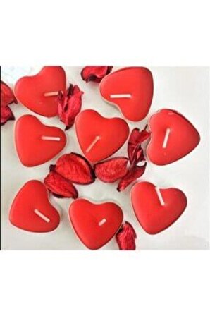 Pazariz Kalpli Mumlar Kırmızı Romantik Mum Çeşitleri 100 Adet Kalp Desenli Mum