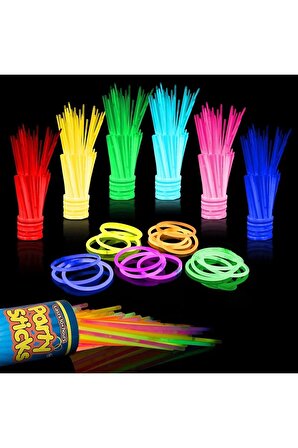 Pazariz Glow Stick Fosforlu Neon Çubuk 50 Li Paket
