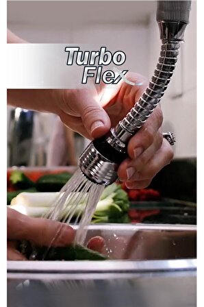 Pazariz Turbo Flex Plastik Hortumlu Esnek Ayarlanabilir Musluk Başlığı 2 Aşamalı