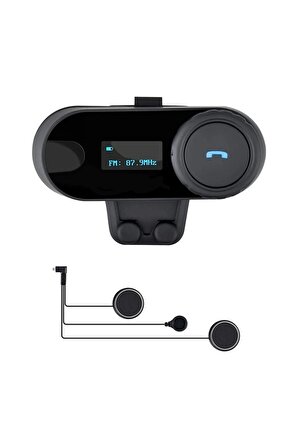 Pazariz Intercom 1km Telsiz Motosiklet Bluetooth Su Geçirmez Kask Kulaklık