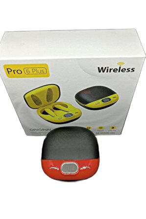 Anycast Pro6 Plus  Kablosuz LED Işıklı Oyuncu Bluetooth Kulaklık 5.0 Kırmızı
