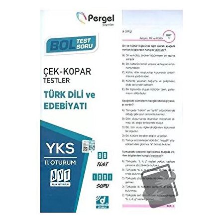 AYT Türk Dili Ve Edebiyatı Yaprak Test / Pergel Yayınları / Kolektif