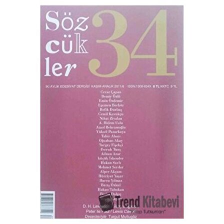 Sözcükler Dergisi Sayı: 34 Kasım   Aralık 2011