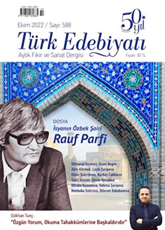 Türk Edebiyatı Dergisi Sayı: 588 Ekim 2022
