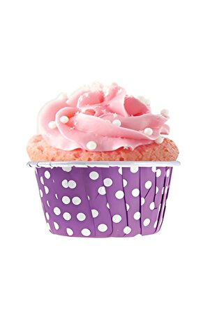 Muffin Cupcake Kek Kalıbı Puantiyeli Özel Pet Kapsül 20 Adet