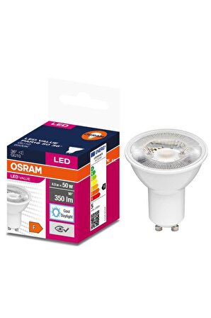 Osram 4,5W (50W) Par16 GU10 Spot Ampul 6500K Beyaz 6 Adet Starter Çanak Lamba