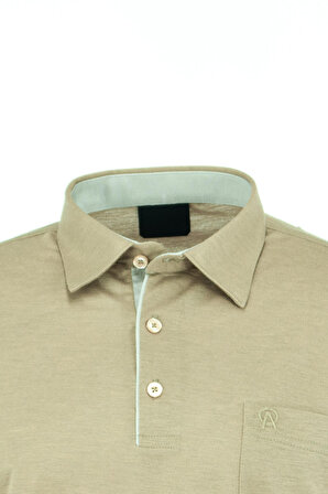 Oppland Erkek Cepli Kısa Kollu Düz Renk Normal Kesim Pamuklu Kumaş Gömlek Yaka T-Shirt