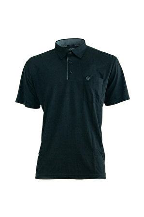 Oppland Erkek Siyah T-shirt Cepli Kısa Kollu Rahat Kesim Premium Pamuklu Kumaş