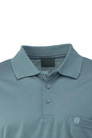 Oppland Erkek Polo Yaka Arma Cepli Kısa Kollu Düz Renk Normal Kesim Premium Pamuklu Kumaş T-Shirt
