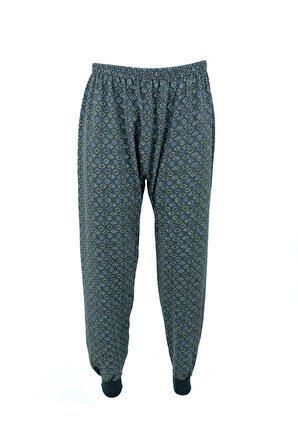 Oppland Erkek Kışlık Delta Desenli Beli Lastikli Likralı Lastikli Paça Saf Pamuk Kumaş içlik Pijama