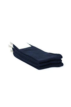 Erkek Kışlık Düz Renk 3 Lü Soket Çorap Pamuklu Örme Likralı Rahat Dikişsiz Burunlu
