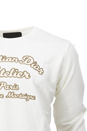 Erkek Mevsimlik Dior Premium Pamuklu Kumaş iki iplik Sweatshirt Logolu Model Regular Fit
