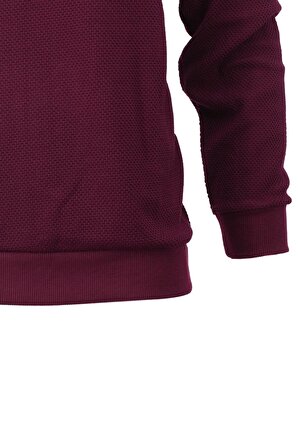 Erkek Mevsimlik Düğmeli Polo yaka Cepli Tam Kalıp Petek Model Pamuklu Kumaş Sweatshirt