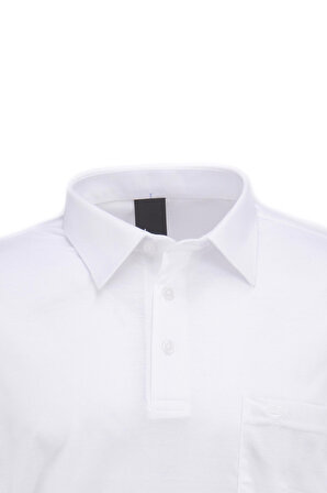 Oppland Erkek Gömlek Yaka Cepli Kısa Kollu Normal Kesim Tam Kalıp Premium Pamuklu Kumaş T-shirt