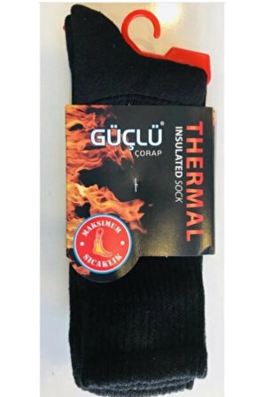 Güçlü Kışlık Termal Thermal Çorap Siyah