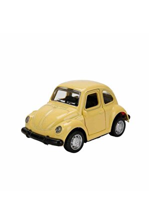 Nostaljik Metal Çek Bırak Araba Mini Sarı Otomobil
