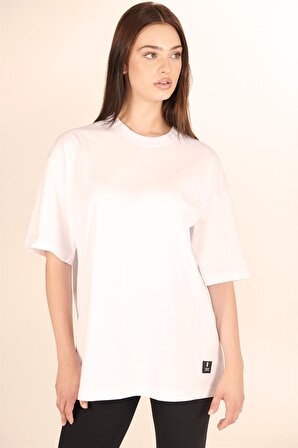 Kadın 100% Pamuklu Oversize  Kısa Kol T-shirt