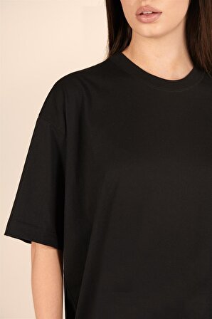 Kadın 100% Pamuklu Oversize  Kısa Kol T-shirt