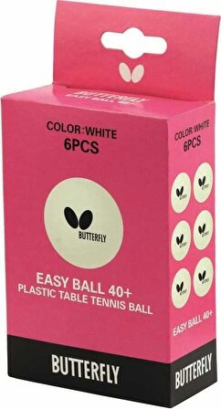 Butterfly Easy Ball 40+ Beyaz 6'lı Masa Tenisi Topu