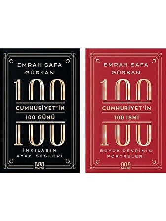 Cumhuriyet'in 100 Günü - Cumhuriyet'in 100 Ismi Orjinal Kitap / 2 Kitap Takım - Emrah Safa Gürkan