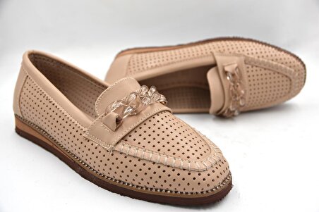 ParkModa D8750 Kadın Günlük Loafer Ayakkabı VİZON