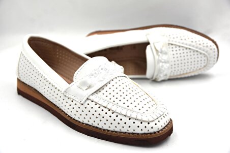 ParkModa D8750 Kadın Günlük Loafer Ayakkabı BEYAZ