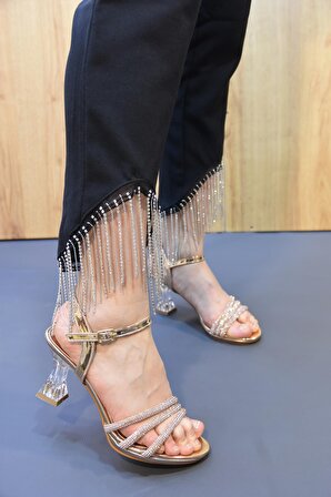 Erbay Şeffaf Topuklu Kadın Abiye Ayakkabı ROS