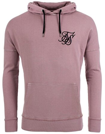 SikSilk Pink Shoulder Slim Fit Hoodie Sweatshirt