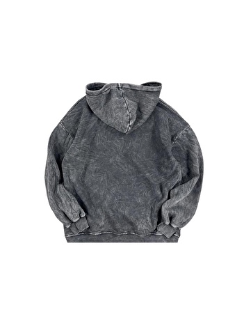 Premium Oversize Washed Stealth Baskı Hoodie