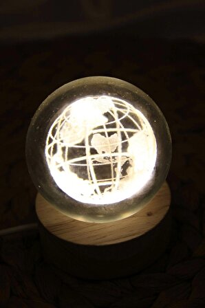 3 D Küre Dünya Led Işık Usb