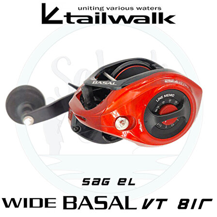 Tailwalk Wide Basal VT 81R Tai Rubber Çıkrık/Baitcasting Jig Olta Makinesi (Sağ El)