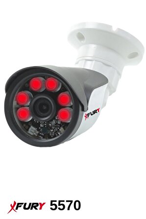 FURY 5 Kameralı 5mp Lensli 1080P 2mp Görüntü 6 Atom Gece Görüşlü FullHd Güvenlik Kamerası Sistemi 500GB