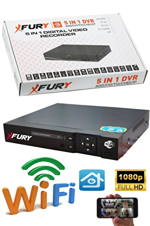 FURY 4 Kameralı 5mp 3.6mm Lens 2mp Görüntü 36 Led Gece Görüşlü FullHd Güvenlik Kamerası 2236 500 GB