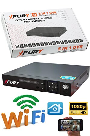 FURY 4 Kameralı 5mp 3.6mm Lens 2mp Görüntü 6 Atom Led Gece Görüşlü FullHd Güvenlik Kamerası 5525di 500GB