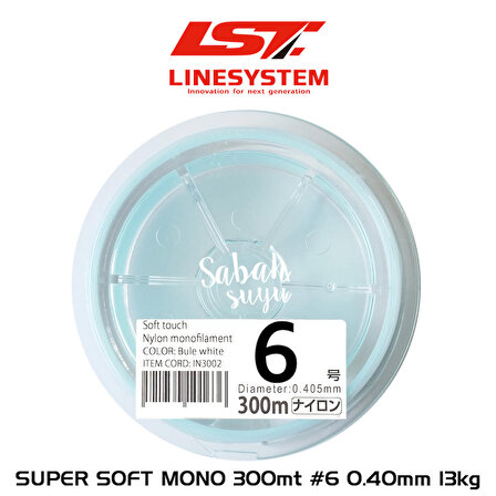 Linesystem Super Soft Mono Misina #6 0.40mm 13kg. 300mt.