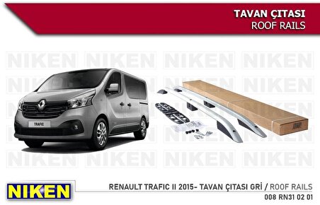 Renault Trafıc 2 Tavan Çıtası Uzun Gri 2015-sonrası Modeller Uyum