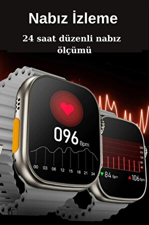 Fuchsia Watch Ultra 8 Max Gri - Sarı Akıllı Saat
