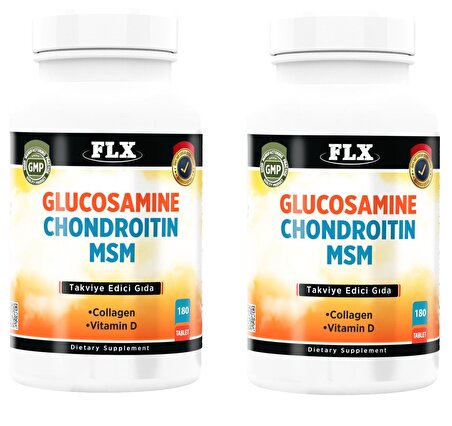 Glucosamine Chondroitin MSM Collagen Vitamin D Glukozamin 180 Tablet X 2 KUTU
