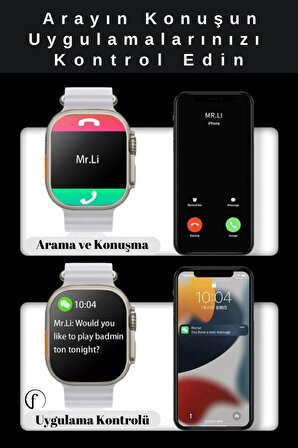 Fuchsia Watch Ultra 8 Max Gri - Siyah Akıllı Saat