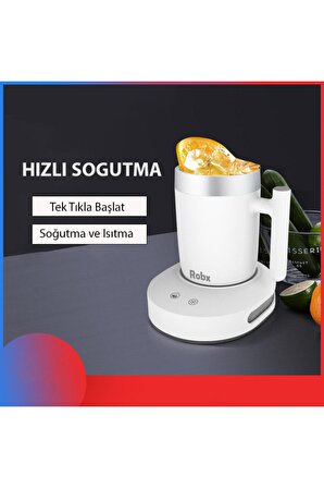 2in1 Masa Üstü Elektrikli Otomatik Kahve Çay Süt Su Sogutucu Ve Isıtıcı Kupa Bardak Pembe