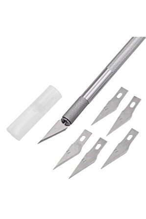 Kretuar Bıçağı Knife Tasarım Hobi Neşter 5 Uç Yedekli Set 