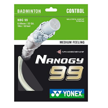 Yonex Nanogy 99 Tekli Badminton Kordajı Beyaz