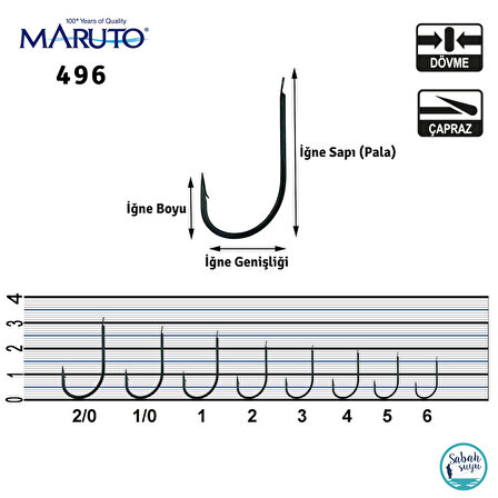 Maruto 496 Tekli İğne Mavi #1/0 (50 adet)