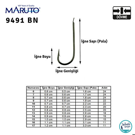 Maruto 9491 BN Düz Tekli İğne Siyah #17 (11 adet)