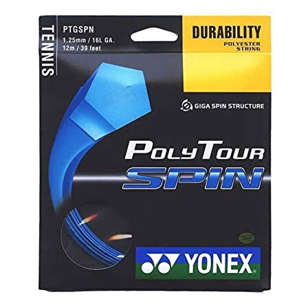 Yonex Poly Tour Spin 1.20 / 12M Kobalt Mavi Tenis Kordajı